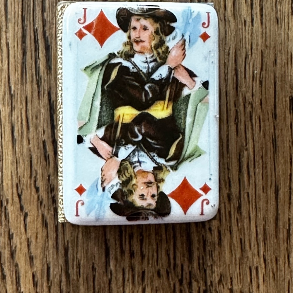 VINTAGE Decorative Jack of Diamonds MatchBox cover in White and Red